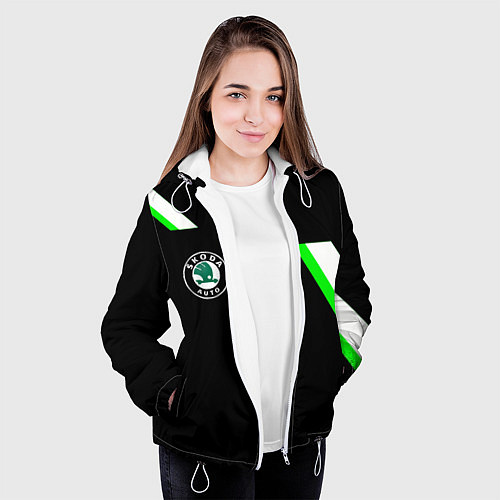 Женская куртка Skoda geometry / 3D-Белый – фото 3