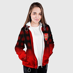 Куртка с капюшоном женская Arsenal fc sport geometry steel, цвет: 3D-белый — фото 2