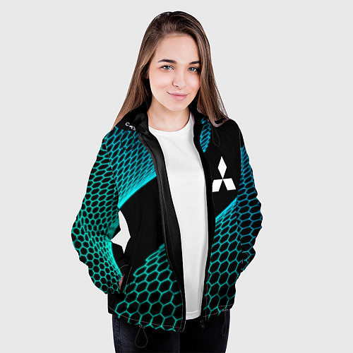 Женская куртка Mitsubishi electro hexagon / 3D-Черный – фото 3