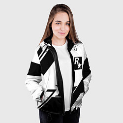 Куртка с капюшоном женская Rockstar game pattern, цвет: 3D-черный — фото 2