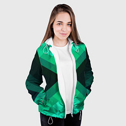 Куртка с капюшоном женская Изумрудная мозаика, цвет: 3D-белый — фото 2