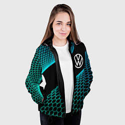 Куртка с капюшоном женская Volkswagen electro hexagon, цвет: 3D-черный — фото 2