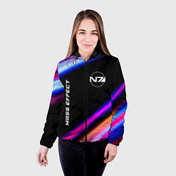 Куртка с капюшоном женская Mass Effect speed game lights, цвет: 3D-черный — фото 2