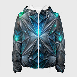 Куртка с капюшоном женская Темная текстура со свечением, цвет: 3D-белый