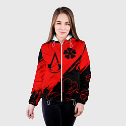 Куртка с капюшоном женская Assassins Creed logo clewer, цвет: 3D-белый — фото 2