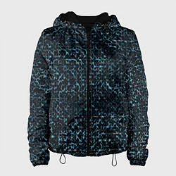 Женская куртка Чёрный с голубыми вставками текстурированный