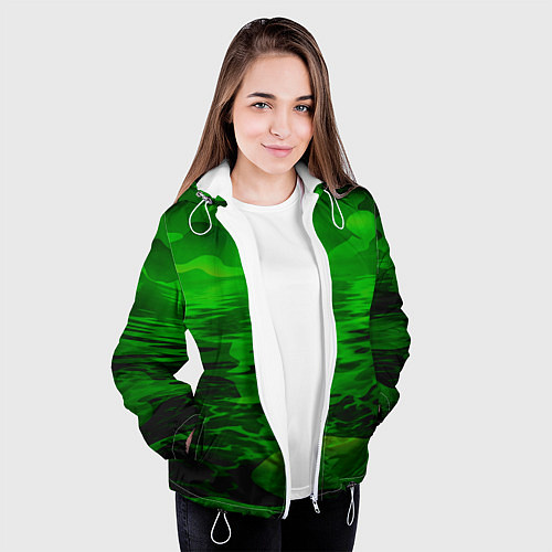 Женская куртка Камуфляж с водой / 3D-Белый – фото 3