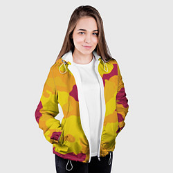 Куртка с капюшоном женская Камуфляж золото текстура, цвет: 3D-белый — фото 2