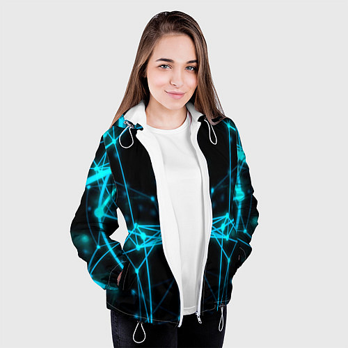 Женская куртка Синий плексус / 3D-Белый – фото 3