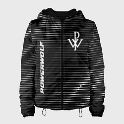 Куртка с капюшоном женская Powerwolf metal rock lines, цвет: 3D-черный