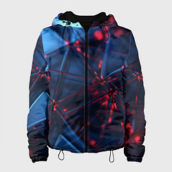 Куртка с капюшоном женская Абстрактные треугольные элементы, цвет: 3D-черный