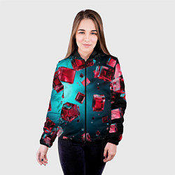 Куртка с капюшоном женская Взрыв из камней, цвет: 3D-черный — фото 2