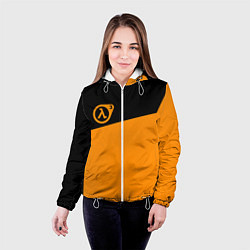 Куртка с капюшоном женская Half life orange game, цвет: 3D-белый — фото 2