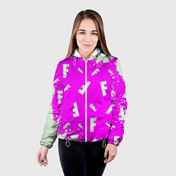 Куртка с капюшоном женская Fortnite pattern pink, цвет: 3D-белый — фото 2