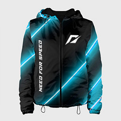 Куртка с капюшоном женская Need for Speed неоновые лампы, цвет: 3D-черный