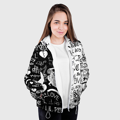 Женская куртка Lii Peep pattern rap / 3D-Белый – фото 3