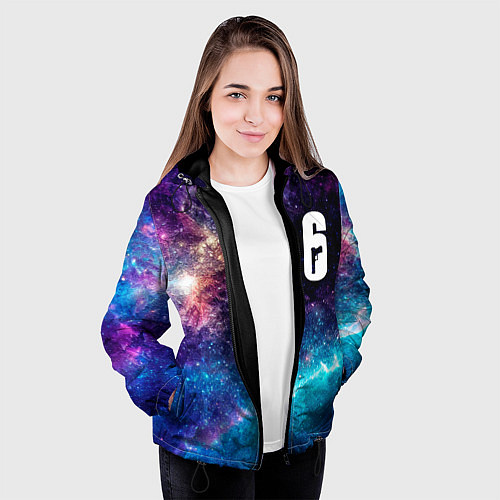 Женская куртка Rainbow Six space game / 3D-Черный – фото 3