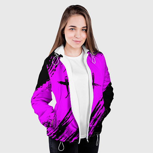 Женская куртка Dead by daylight краски абстракция / 3D-Белый – фото 3