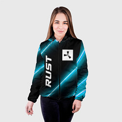 Куртка с капюшоном женская Rust неоновые лампы, цвет: 3D-черный — фото 2