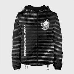 Куртка с капюшоном женская Cyberpunk 2077 metal game lines, цвет: 3D-черный