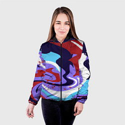 Куртка с капюшоном женская Клякса абстракция, цвет: 3D-черный — фото 2