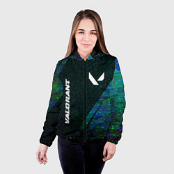 Куртка с капюшоном женская Valorant glitch blue cybersport, цвет: 3D-черный — фото 2