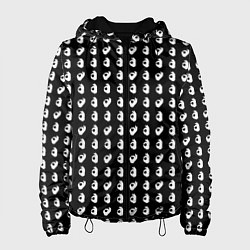 Куртка с капюшоном женская Все ОК паттерн знак, цвет: 3D-черный