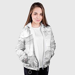 Куртка с капюшоном женская Белая чешуя змеи, цвет: 3D-белый — фото 2