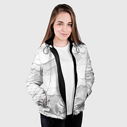 Куртка с капюшоном женская Белая чешуя змеи, цвет: 3D-черный — фото 2