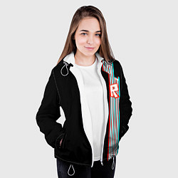 Куртка с капюшоном женская Roblox glitch line, цвет: 3D-белый — фото 2