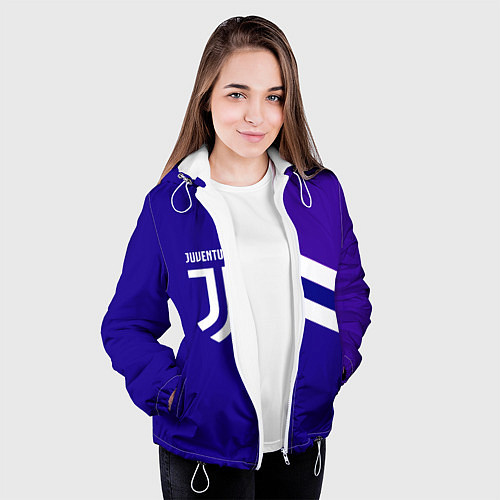 Женская куртка Juventus sport geometry line / 3D-Белый – фото 3