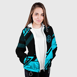 Куртка с капюшоном женская Linkin park geometry, цвет: 3D-белый — фото 2