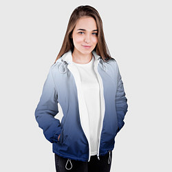 Куртка с капюшоном женская Бело синий градиент, цвет: 3D-белый — фото 2