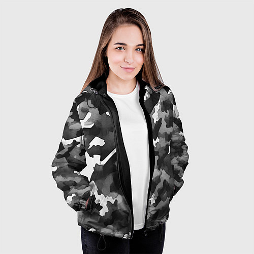 Женская куртка Серый камуфляж внутренних войск / 3D-Черный – фото 3
