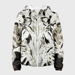 Куртка с капюшоном женская Black and white abstraction, цвет: 3D-белый