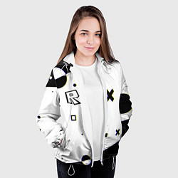 Куртка с капюшоном женская Roblox pattern game, цвет: 3D-белый — фото 2