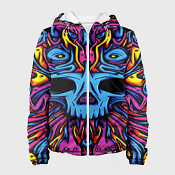 Куртка с капюшоном женская Skull tatoo steel, цвет: 3D-белый