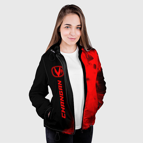 Женская куртка Changan - red gradient по-вертикали / 3D-Черный – фото 3