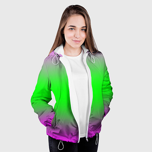 Женская куртка Градиент текстура / 3D-Белый – фото 3