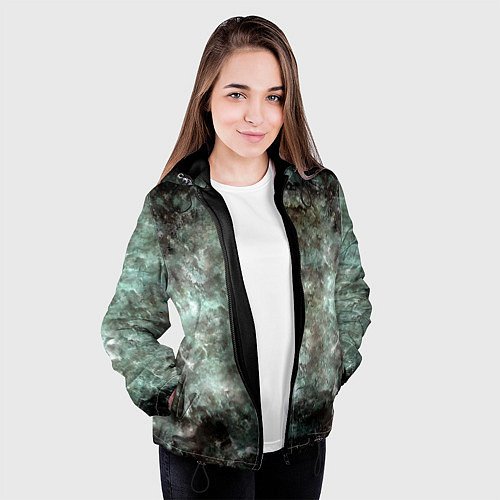 Женская куртка Лесной принт / 3D-Черный – фото 3