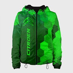 Куртка с капюшоном женская Citroen - green gradient по-вертикали, цвет: 3D-черный