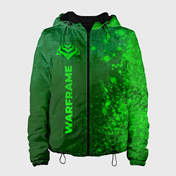 Куртка с капюшоном женская Warframe - green gradient по-вертикали, цвет: 3D-черный