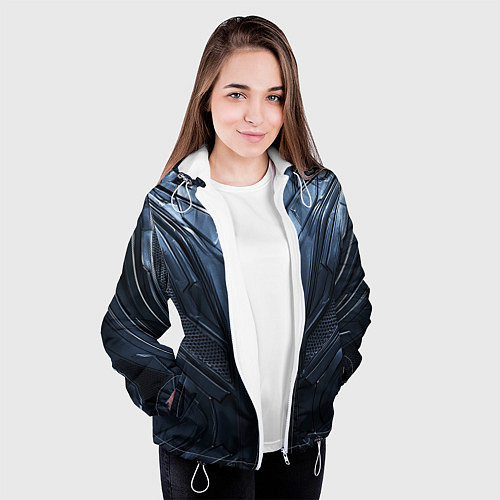 Женская куртка Металлический карбон / 3D-Белый – фото 3