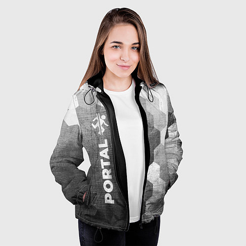 Женская куртка Portal - grey gradient по-вертикали / 3D-Черный – фото 3