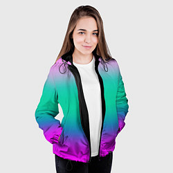 Куртка с капюшоном женская Градиент цветной, цвет: 3D-черный — фото 2