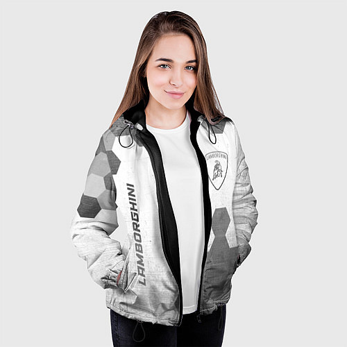 Женская куртка Lamborghini - white gradient вертикально / 3D-Черный – фото 3