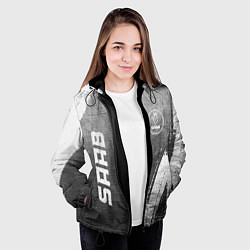 Куртка с капюшоном женская Saab - grey gradient вертикально, цвет: 3D-черный — фото 2