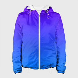 Куртка с капюшоном женская Фиолетово синий градиент, цвет: 3D-белый
