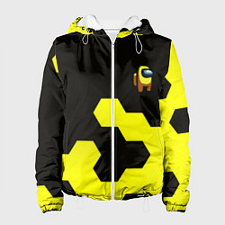 Куртка с капюшоном женская Амонг ас текстура броня, цвет: 3D-белый