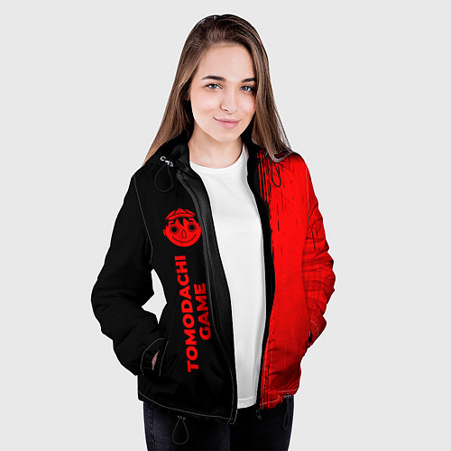 Женская куртка Tomodachi Game - red gradient по-вертикали / 3D-Черный – фото 3